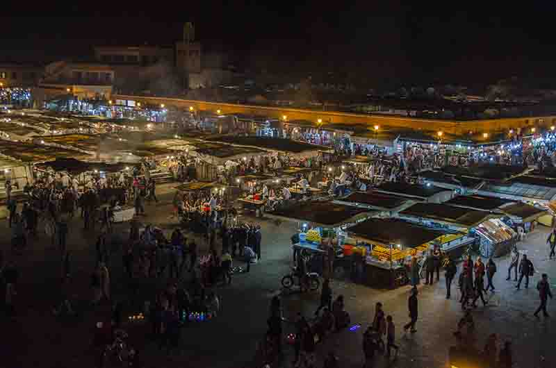 32 - Marruecos - Marrakech - plaza Jamaa el Fna - imagen nocturna
